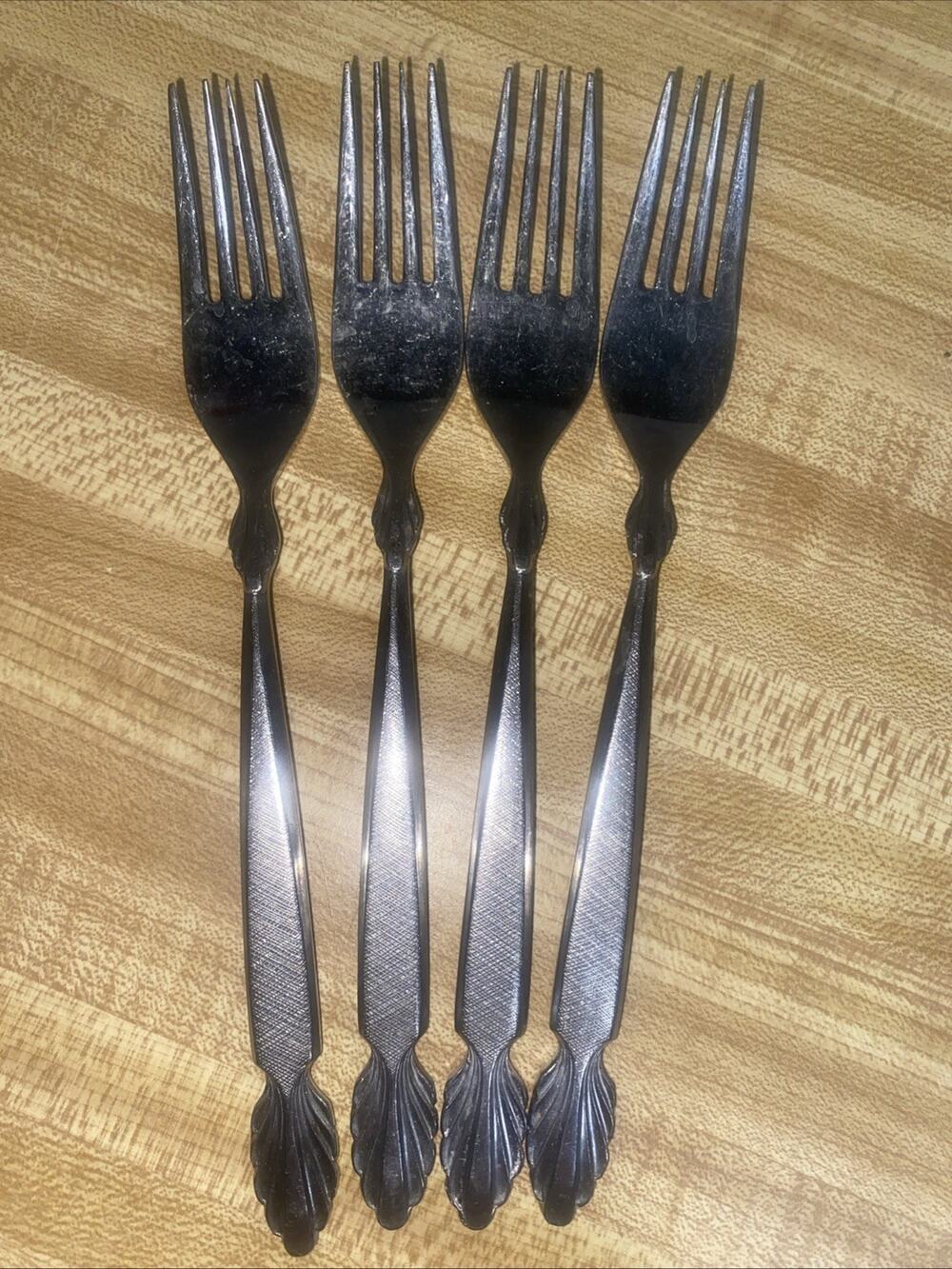 Set Of 4 Forks MCM National Stainless Steel “La Costa” Pattern Flatware